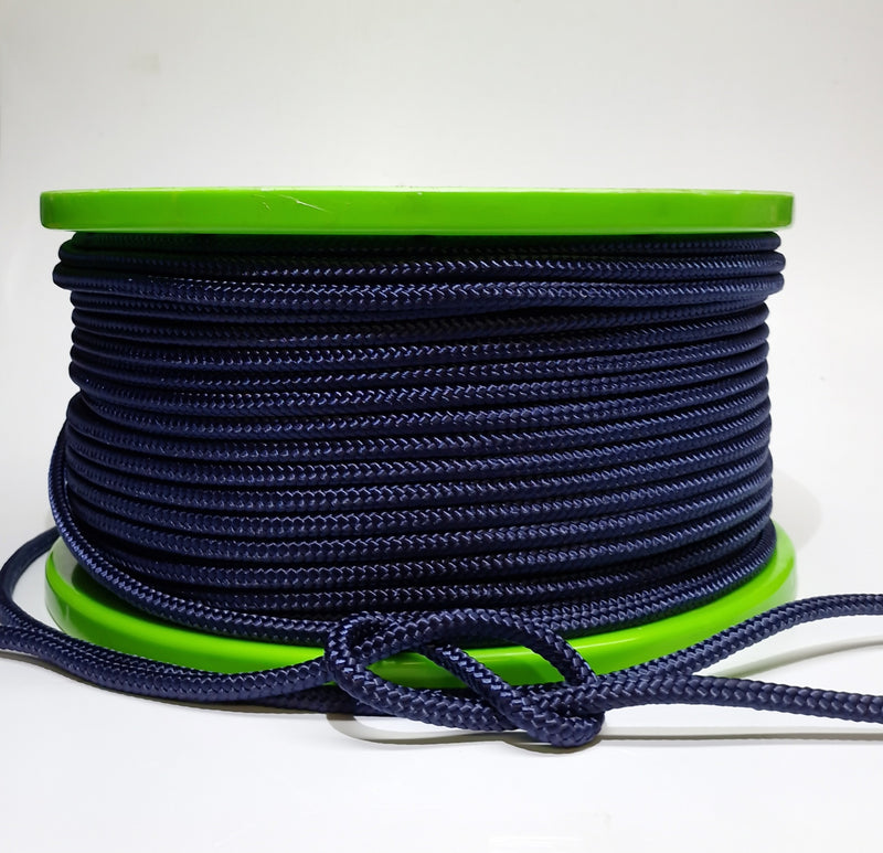 Reel Deal 8mm 200mt Polyester Braid on Braid Rope Navy Blue
