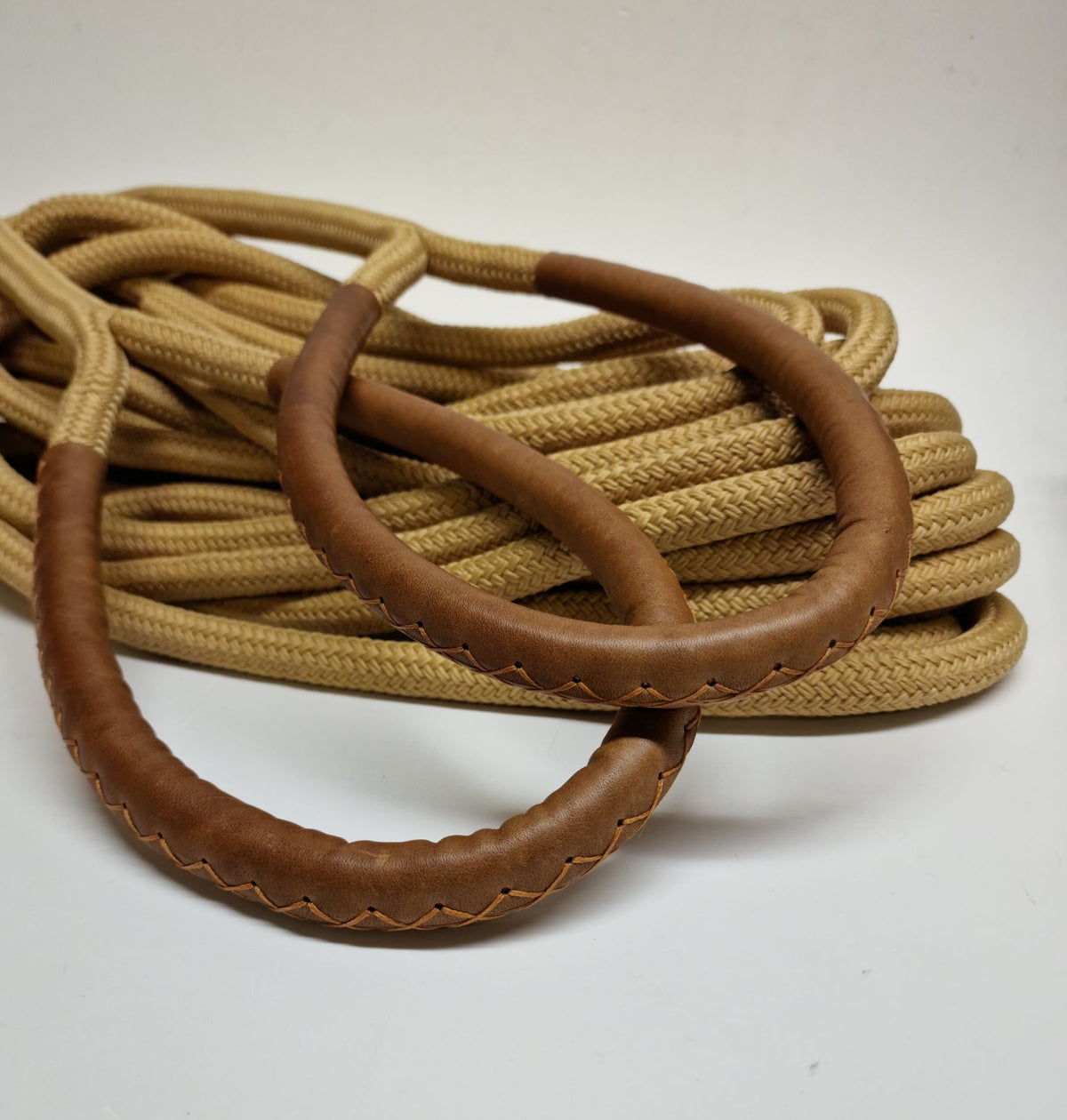 16mm Floating Mooring Lines – 2 x 10m Spliced Ropes with Leather Eye Protection | Beige