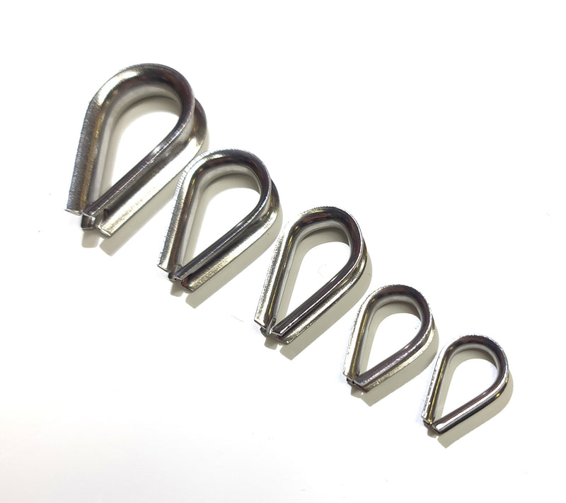 Stainless Steel Wire Rope Thimble Pack of 10pcs