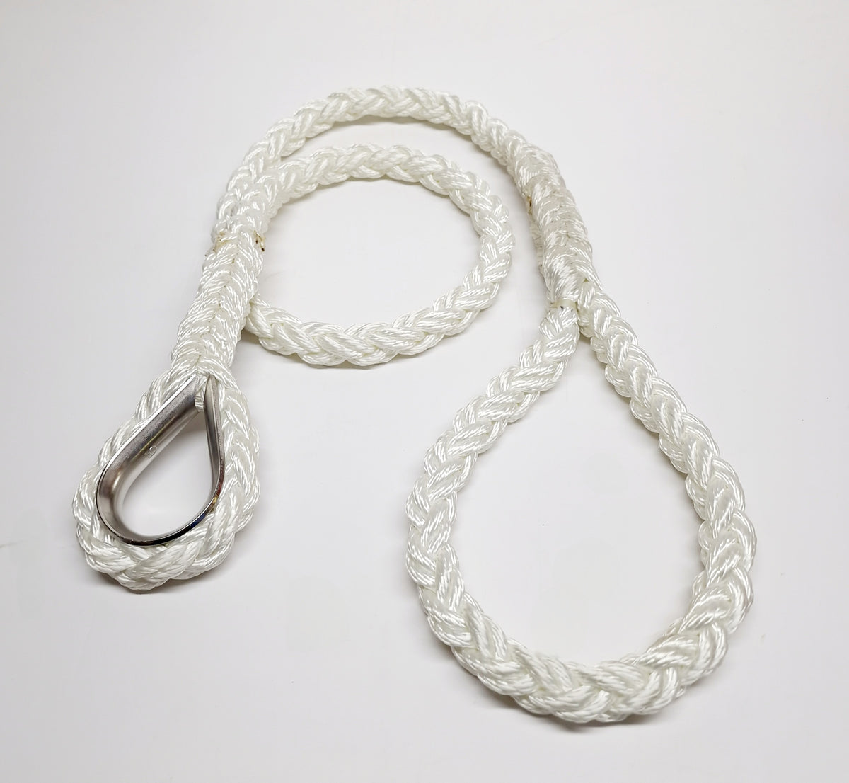 Nylon Mooring Strop – 8 Strand Plaited Rope with Spliced Stainless Steel Thimble | 12mm–16mm