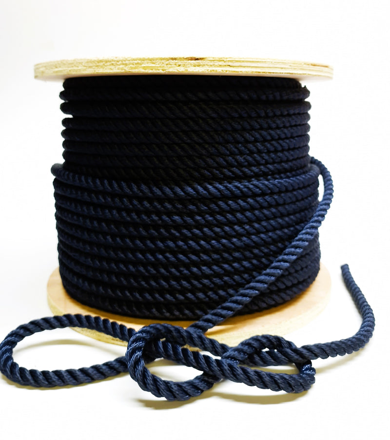 Reel Deal 10mm 100mt Polyester 3 Strand Rope Navy Blue