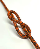 8mm HMPE core with a Technora and high-tenacity polyester cover Mottled Orange / Black