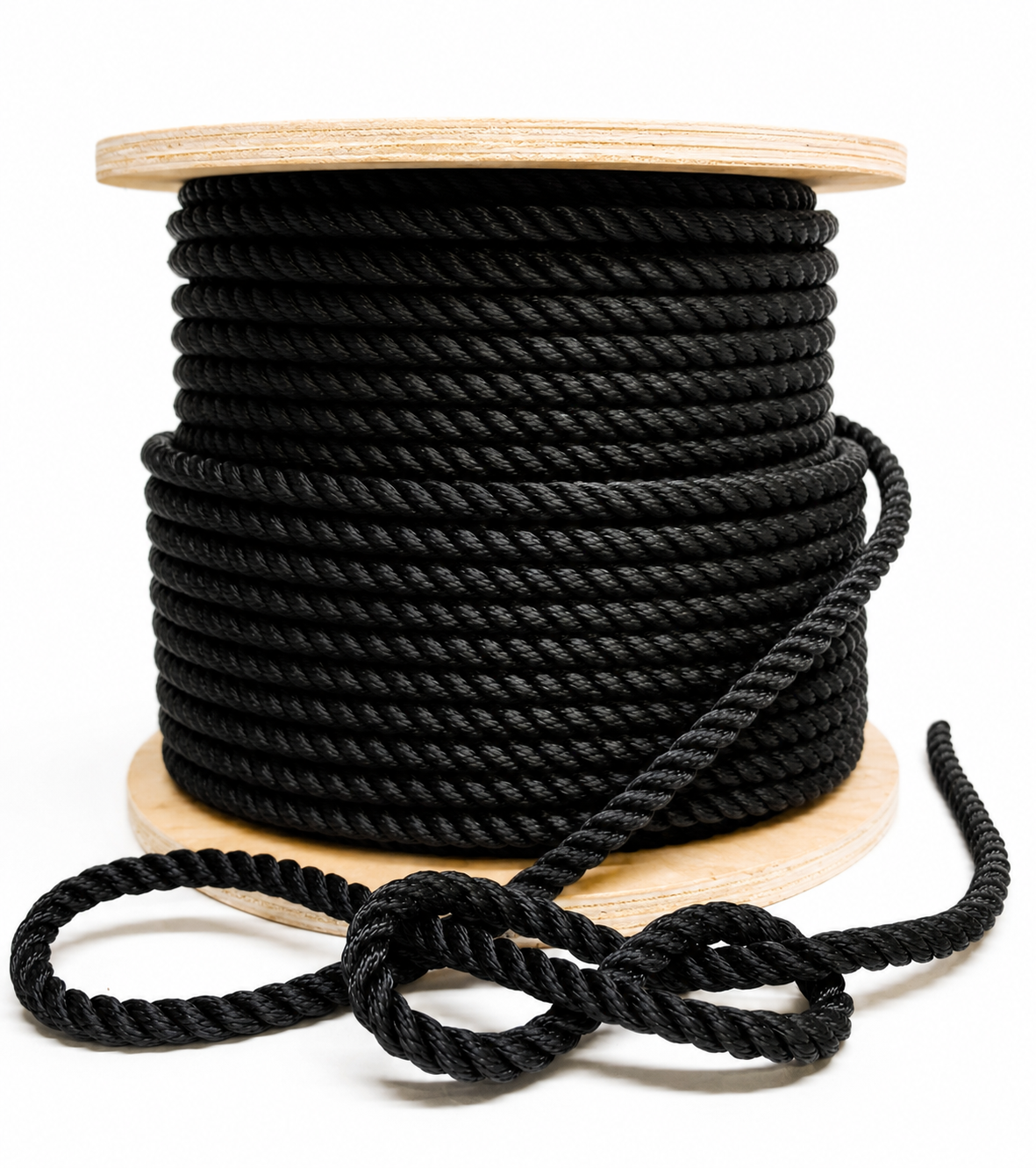 Reel Deal 14mm 100m PP Multifilament Fibre 3 Strand Floating Mooring Rope Balck