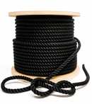 Reel Deal 14mm 100mt PP Multifilament Fibre 3 Strand Floating Mooring Rope Balck