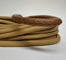 Pair of Matching Spliced Floating Mooring Lines Beige with Leather Cover