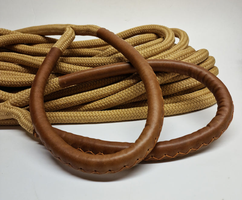 Pair Spliced Floating Mooring Lines with Leather Covers
