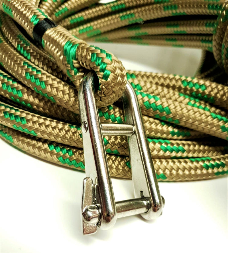 Dyneema Racing SK78 Halyard rope Spliced Pin Shackle Green with Green Fleck