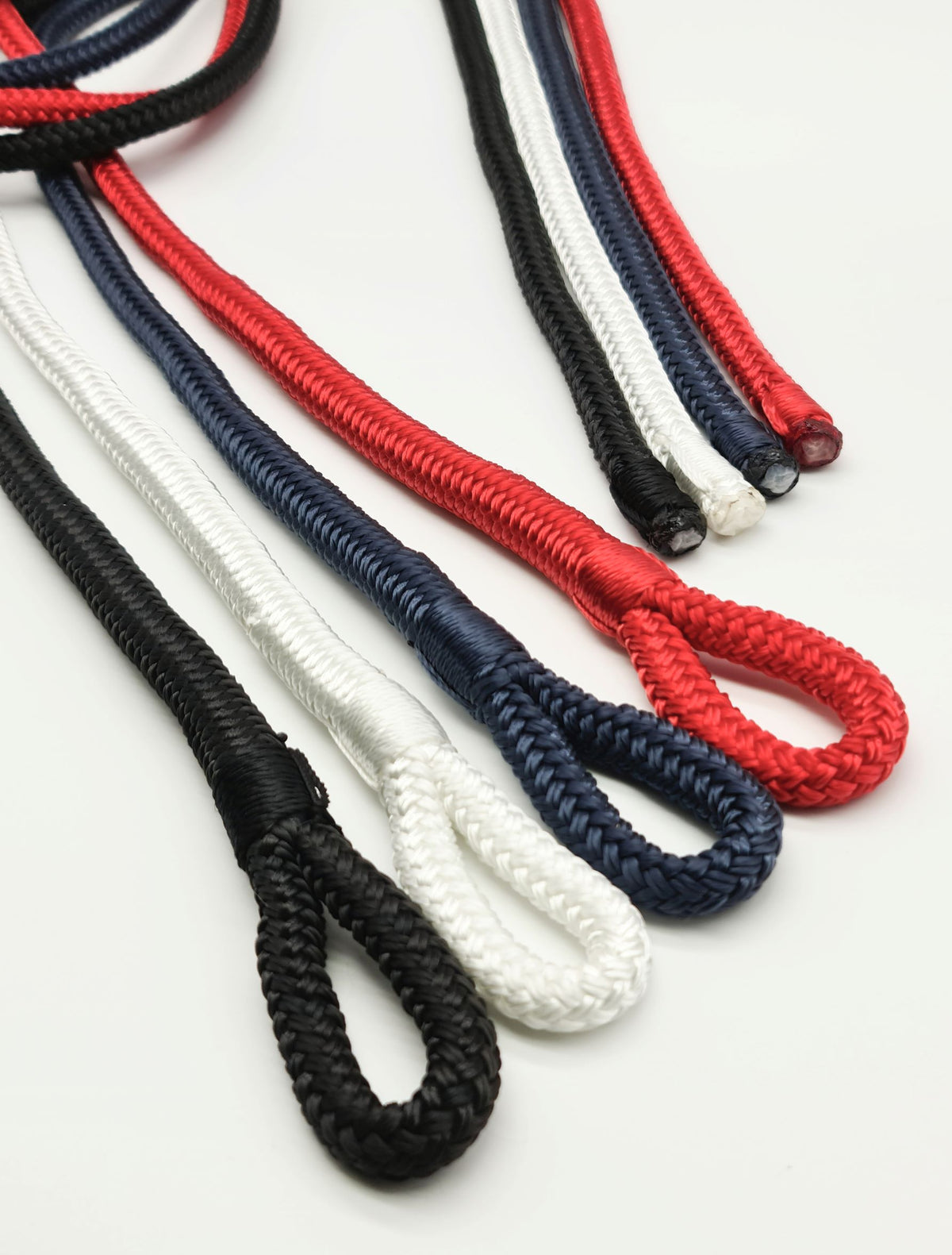 10mm Polyester Braid on Braid Fender Lines – Boat Fender Ropes | 1.5m & 2.5m | Navy, Black, Red & White