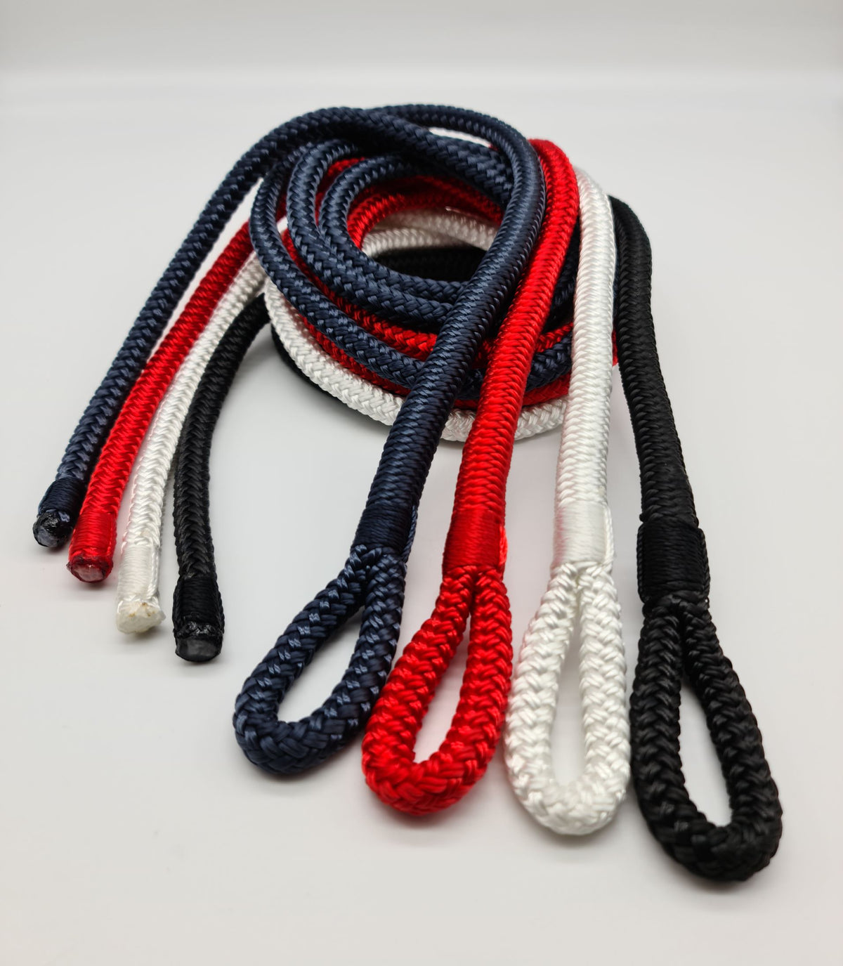 10mm Polyester Braid on Braid Fender Lines – Boat Fender Ropes | 1.5m & 2.5m | Navy, Black, Red & White