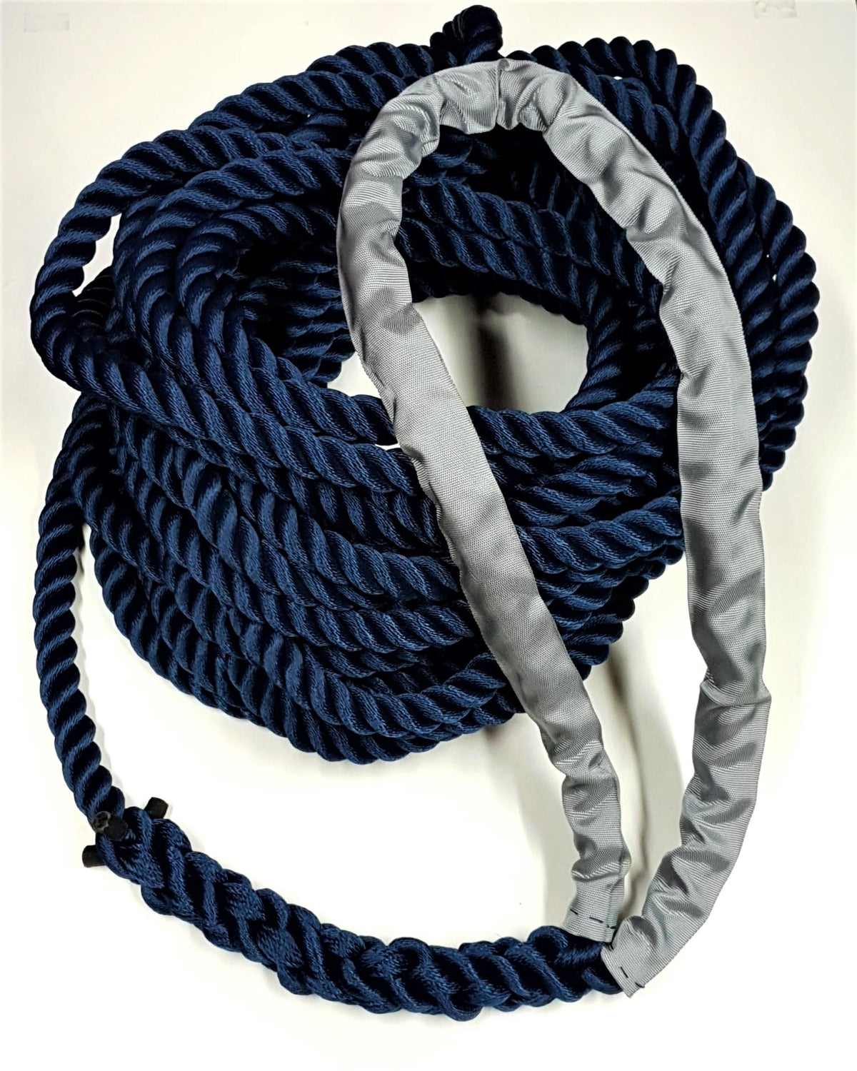 24mm Navy Floating Mooring Rope – 3 Strand Polypropylene | Soft Eye Spliced with Polyester Protective Sleeve